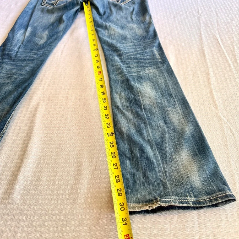 Rock Revival Denisa Bootcut‎ Jeans Size 28 Buckle Exclusive Low Rise Distressed